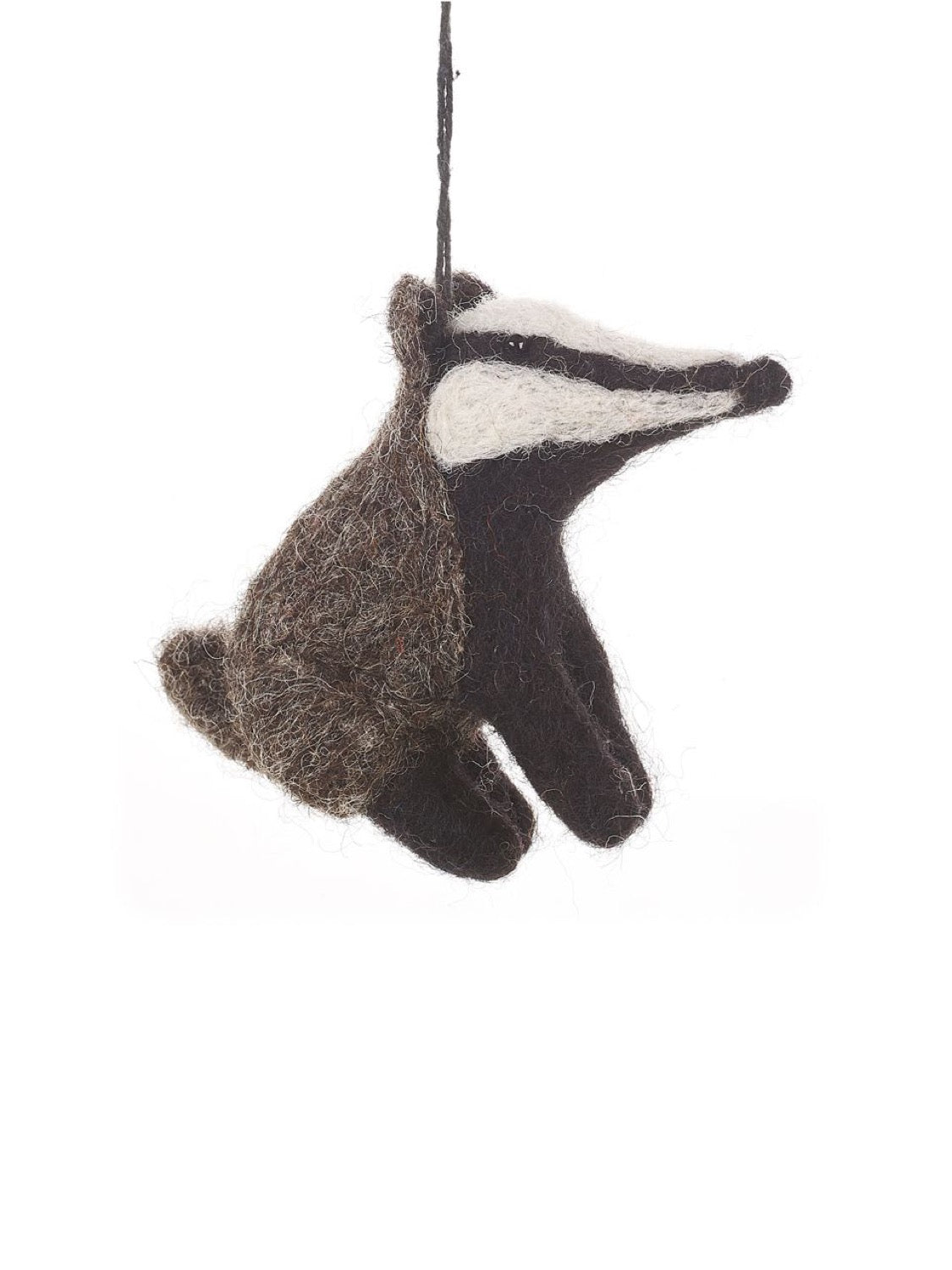 Bertie The Badger Handmade Felt Christmas Decoration