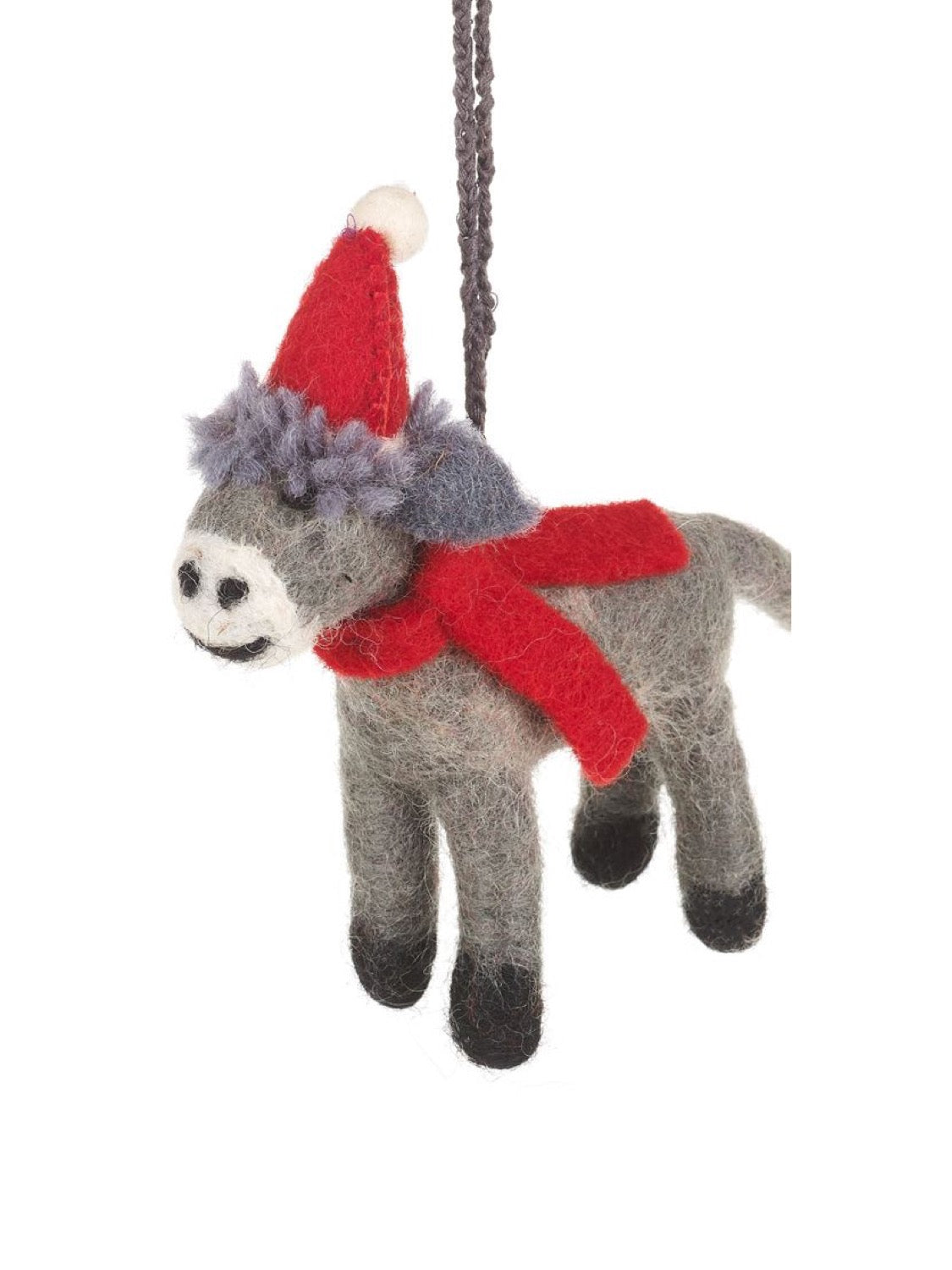 Dudley The Donkey Handmade Felt Christmas Decoration