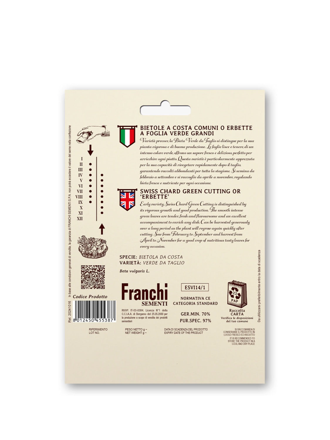 Franchi Seeds - Perpetual Spinach 'Green Cutting'