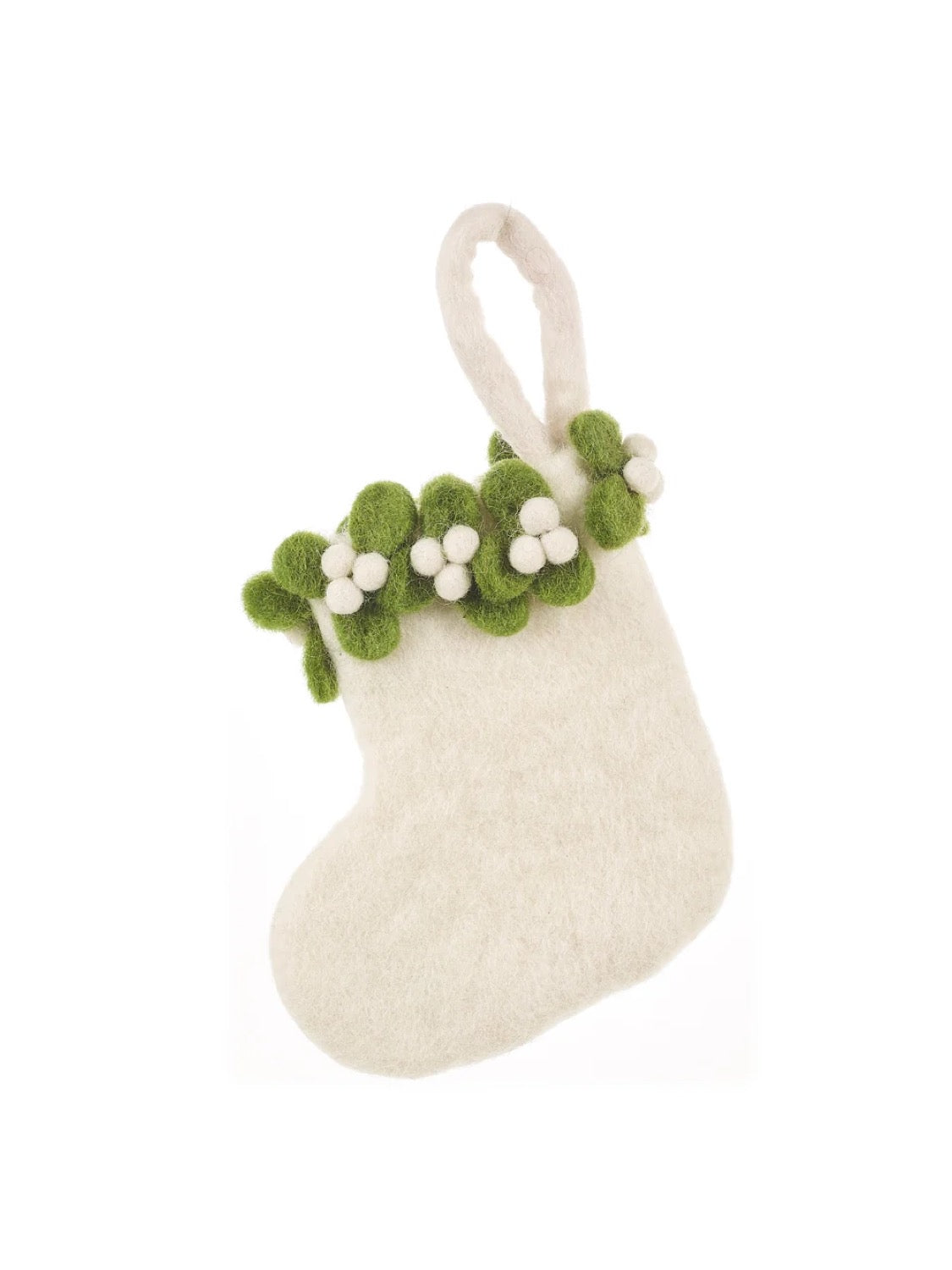 Mini Mistletoe Handmade Felt Christmas Stocking