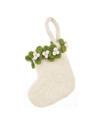 Mini Mistletoe Handmade Felt Christmas Stocking