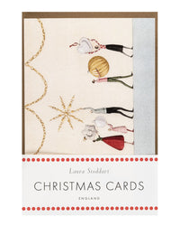 Laura Stoddart Present and Bauble Row Christmas Cards, Pack of 10