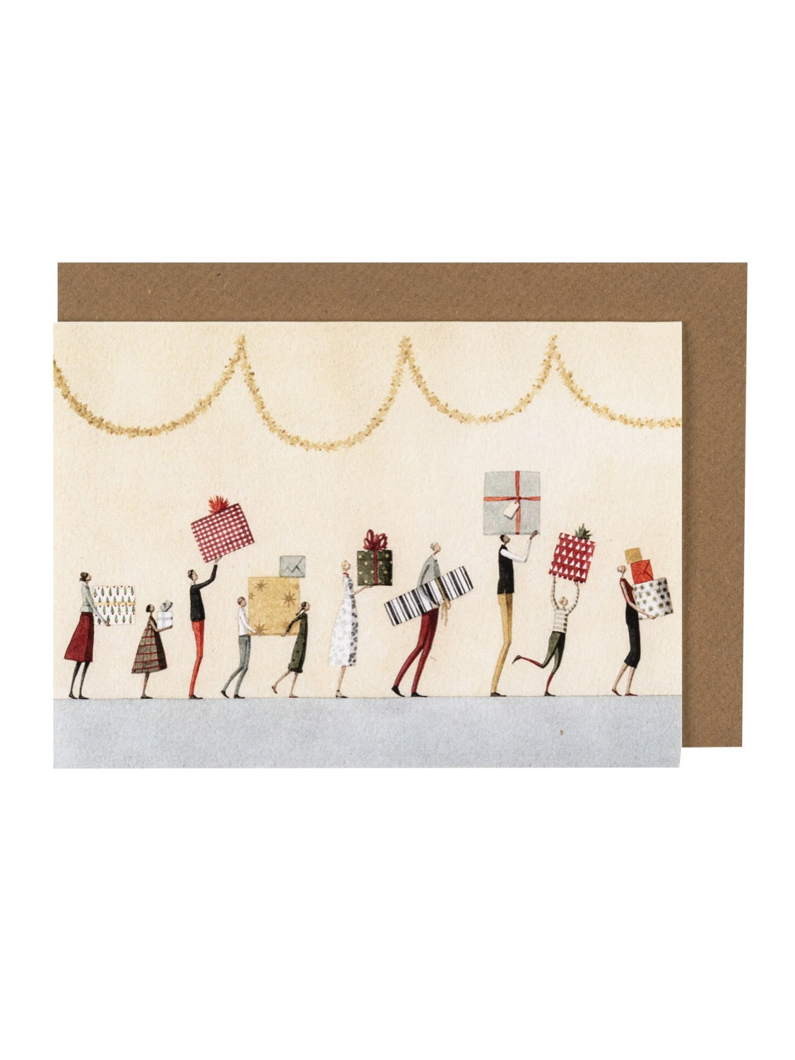 Laura Stoddart Present and Bauble Row Christmas Cards, Pack of 10
