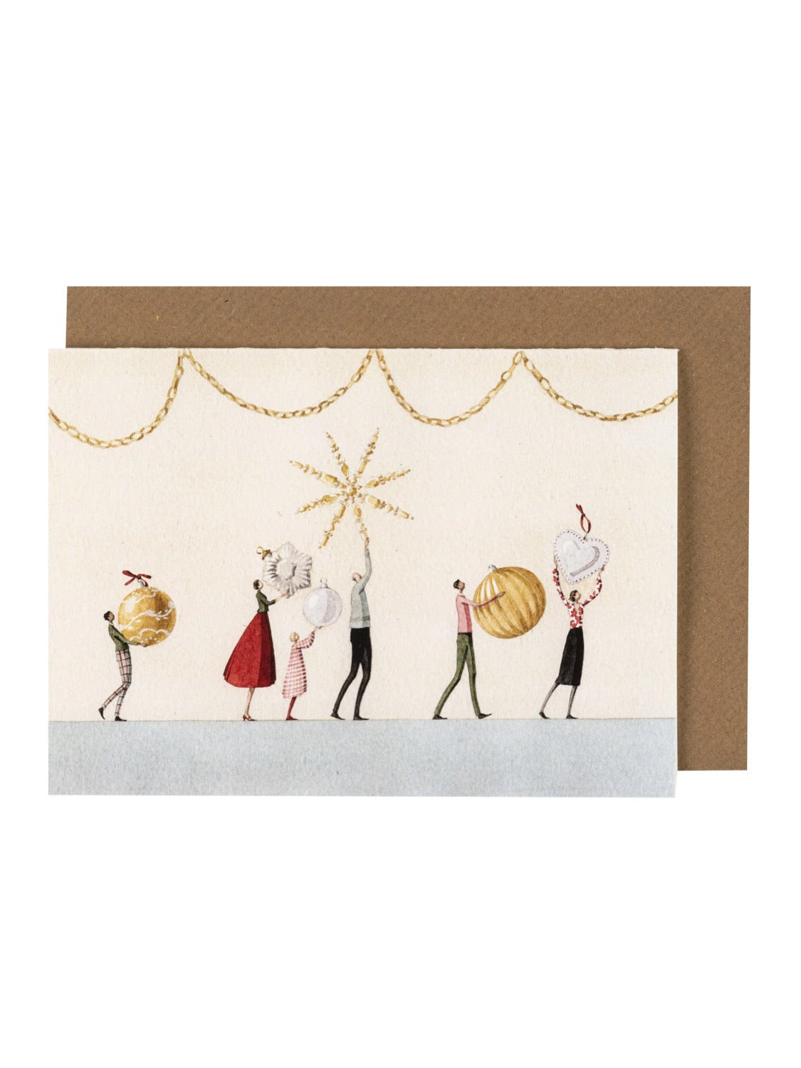 Laura Stoddart Present and Bauble Row Christmas Cards, Pack of 10