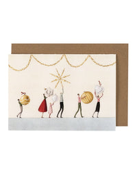 Laura Stoddart Present and Bauble Row Christmas Cards, Pack of 10