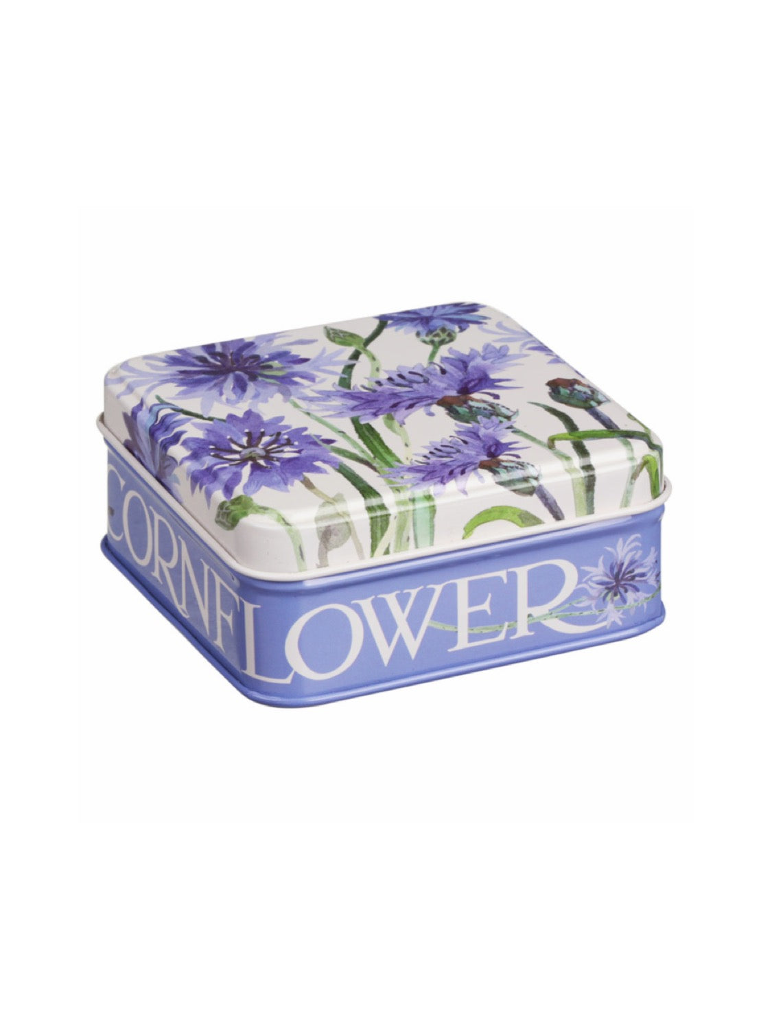Emma Bridgewater Flowers Small Square Pocket Tin, Cornflower