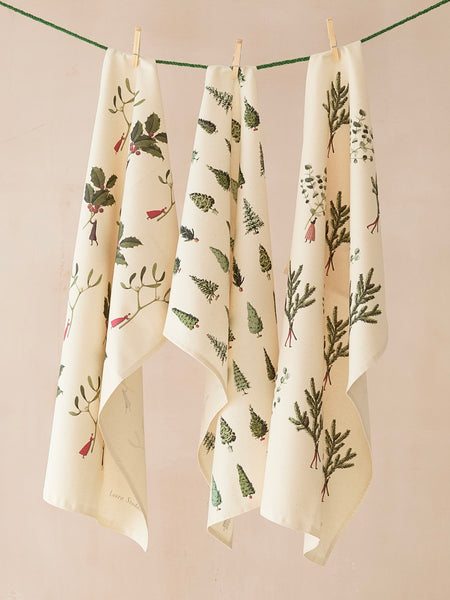 Laura Stoddart Christmas Trees Tea Towel