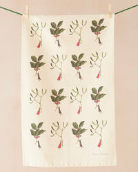 Laura Stoddart Holly & Mistletoe Christmas Tea Towel