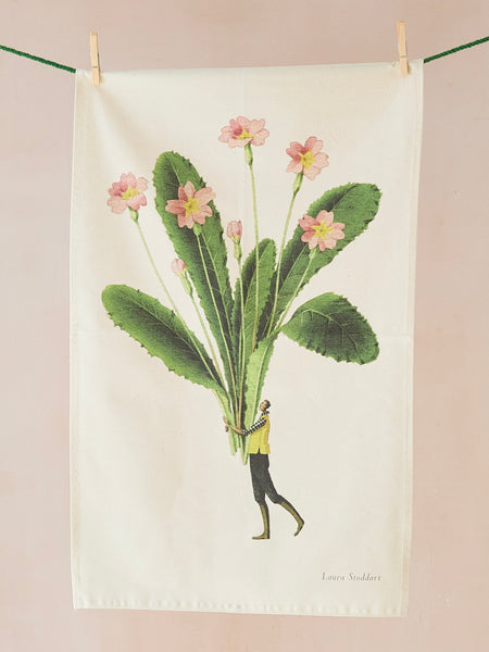 Laura Stoddart Pink Primrose Tea Towel