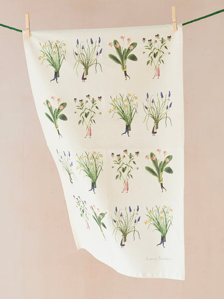 Laura Stoddart Spring Flowers Tea Towel