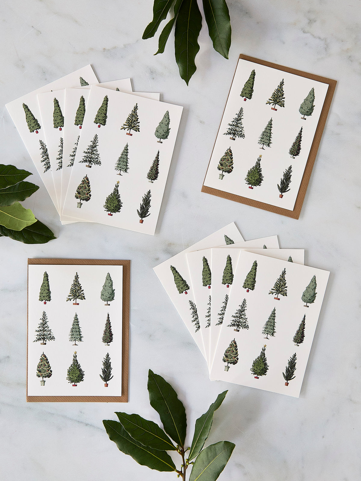 Laura Stoddart Christmas Trees Christmas Cards, Pack of 10