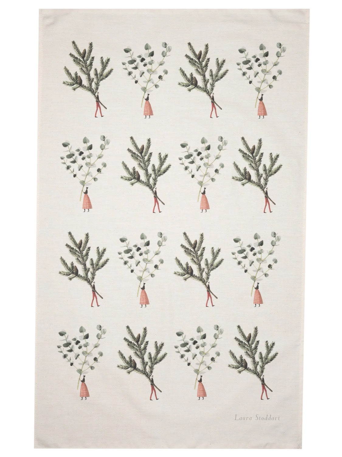 Laura Stoddart Spruce and Eucalyptus Christmas Tea Towel