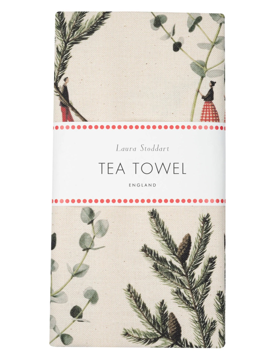 Laura Stoddart Spruce and Eucalyptus Christmas Tea Towel