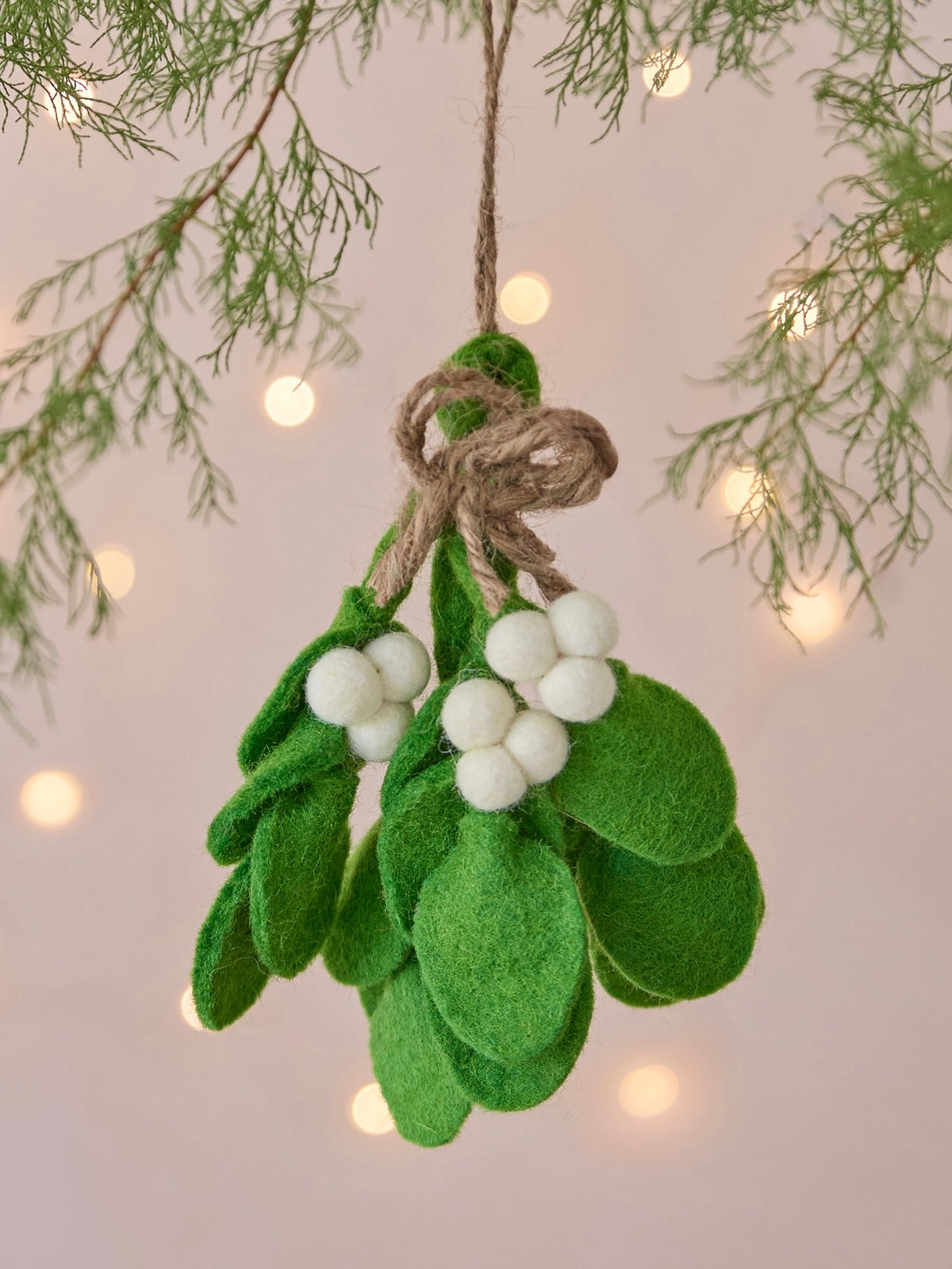 Mistletoe Sprig Handmade Felt Christmas Decorations