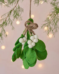 Mistletoe Sprig Handmade Felt Christmas Decorations