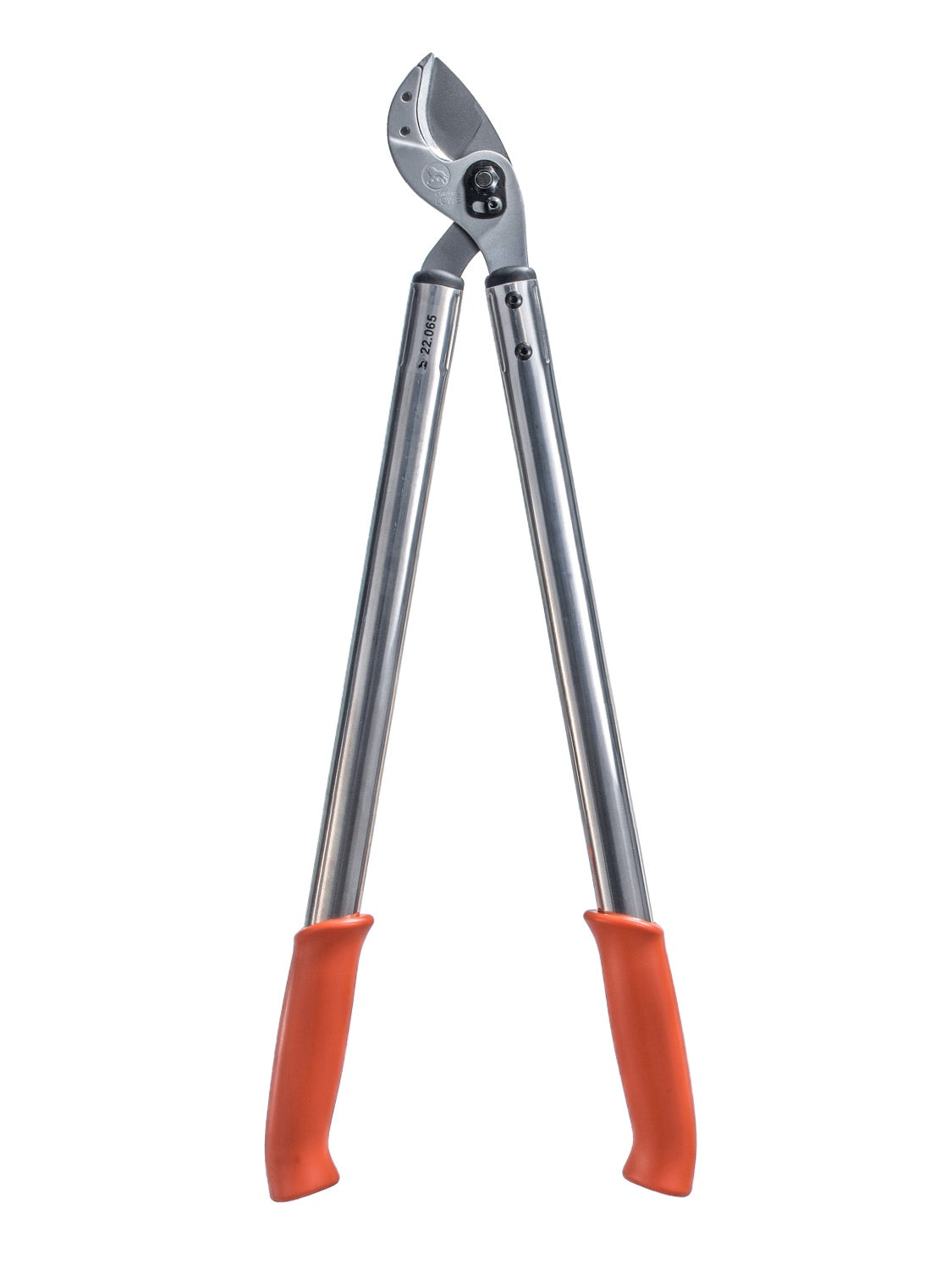 Anvil loppers with orange handles on a white background