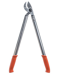 Anvil loppers with orange handles on a white background
