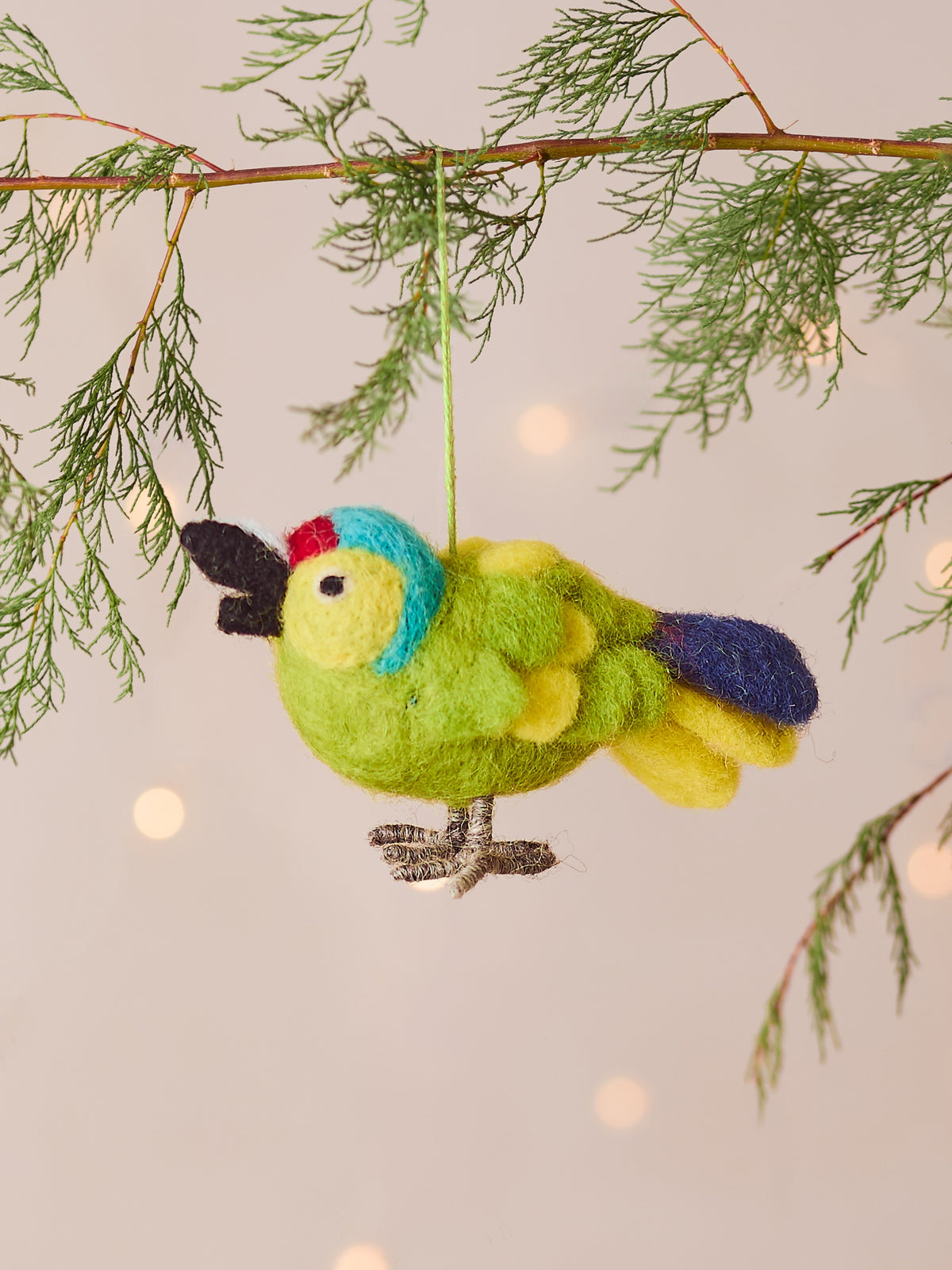 Paco The Parrot Handmade Felt Christmas Decoration