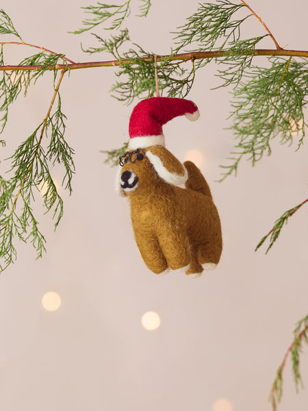 Saint Nicholas The Dog Handmade Felt Christmas Decoration
