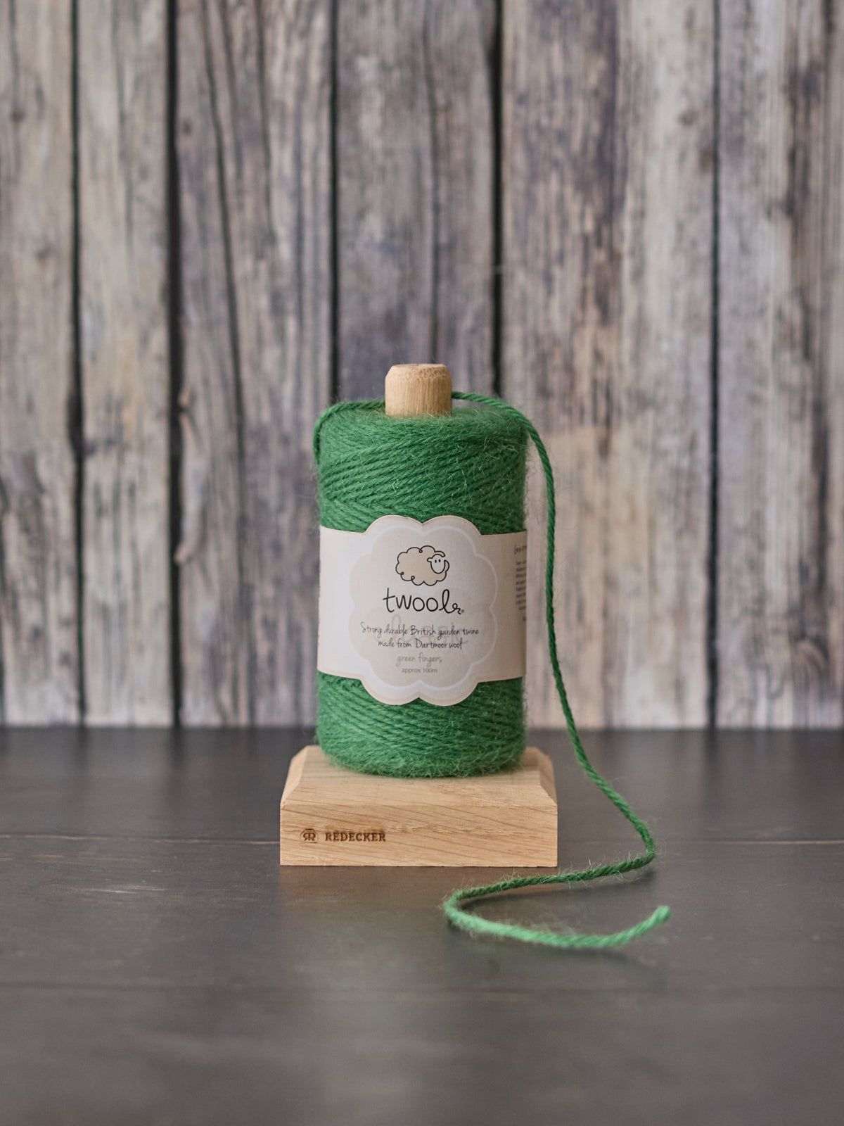 Twool Sustainable Wool Twine with Holder, Green