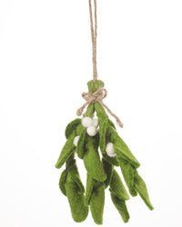 Mistletoe Sprig Handmade Felt Christmas Decorations