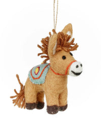 Dale The Donkey Handmade Felt Christmas Decoration