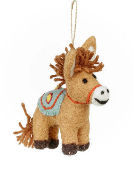Dale The Donkey Handmade Felt Christmas Decoration