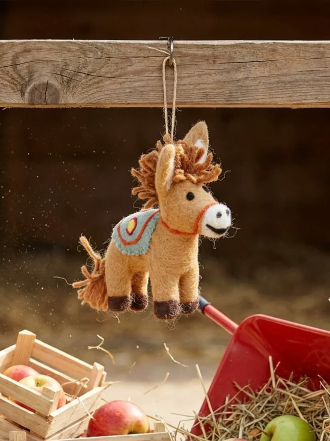 Dale The Donkey Handmade Felt Christmas Decoration