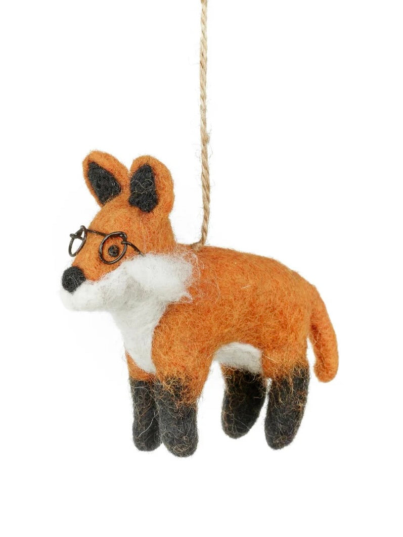Lennox the Fox Handmade Felt Christmas Decoration