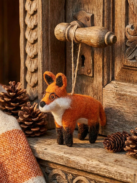Lennox the Fox Handmade Felt Christmas Decoration