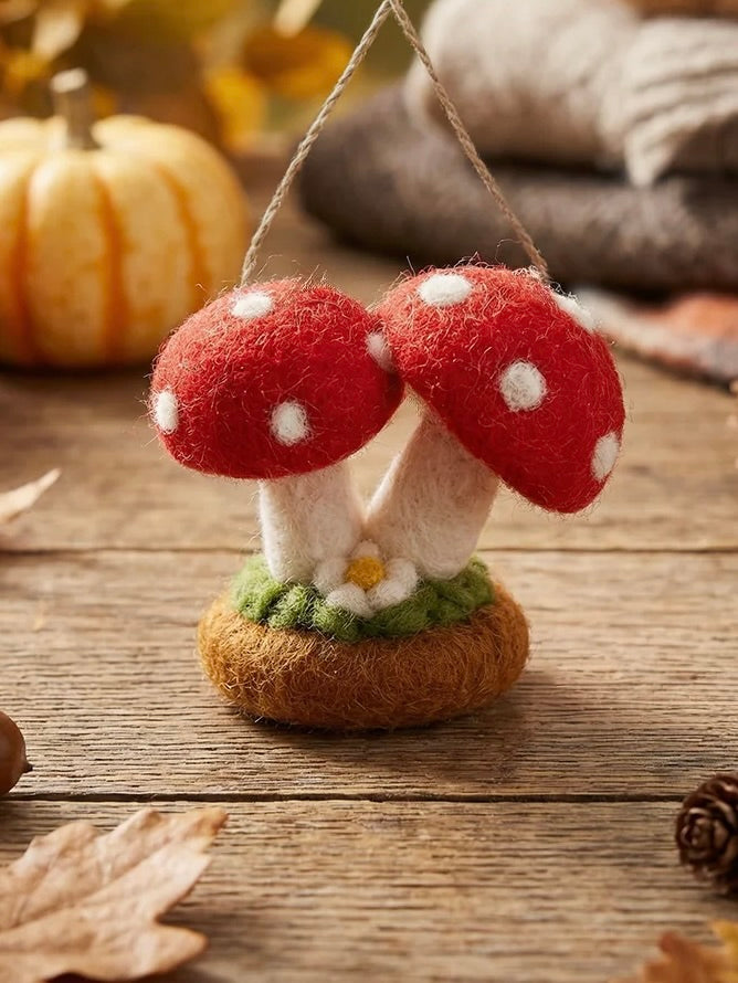 Twin Toadstools Handmade Felt Christmas Decoration