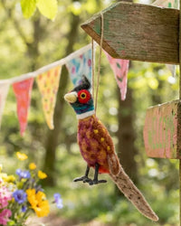 Ferdinand the Pheasant Handmade Felt Christmas Decoration