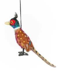 Ferdinand the Pheasant Handmade Felt Christmas Decoration