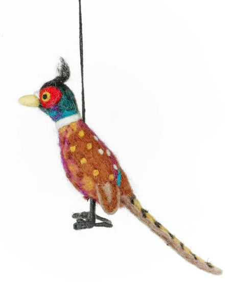 Ferdinand the Pheasant Handmade Felt Christmas Decoration