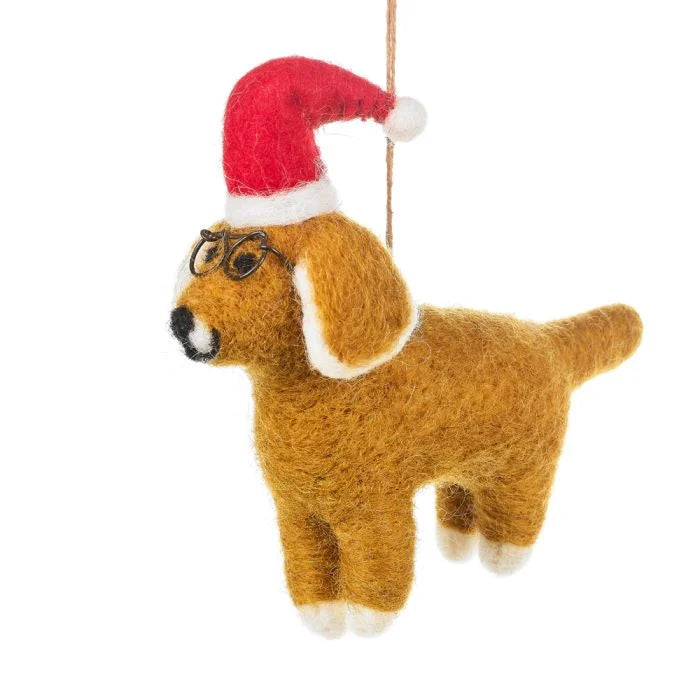 Saint Nicholas The Dog Handmade Felt Christmas Decoration