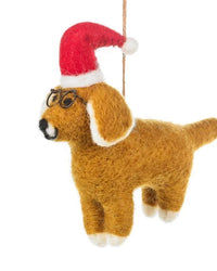 Saint Nicholas The Dog Handmade Felt Christmas Decoration