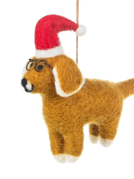 Saint Nicholas The Dog Handmade Felt Christmas Decoration