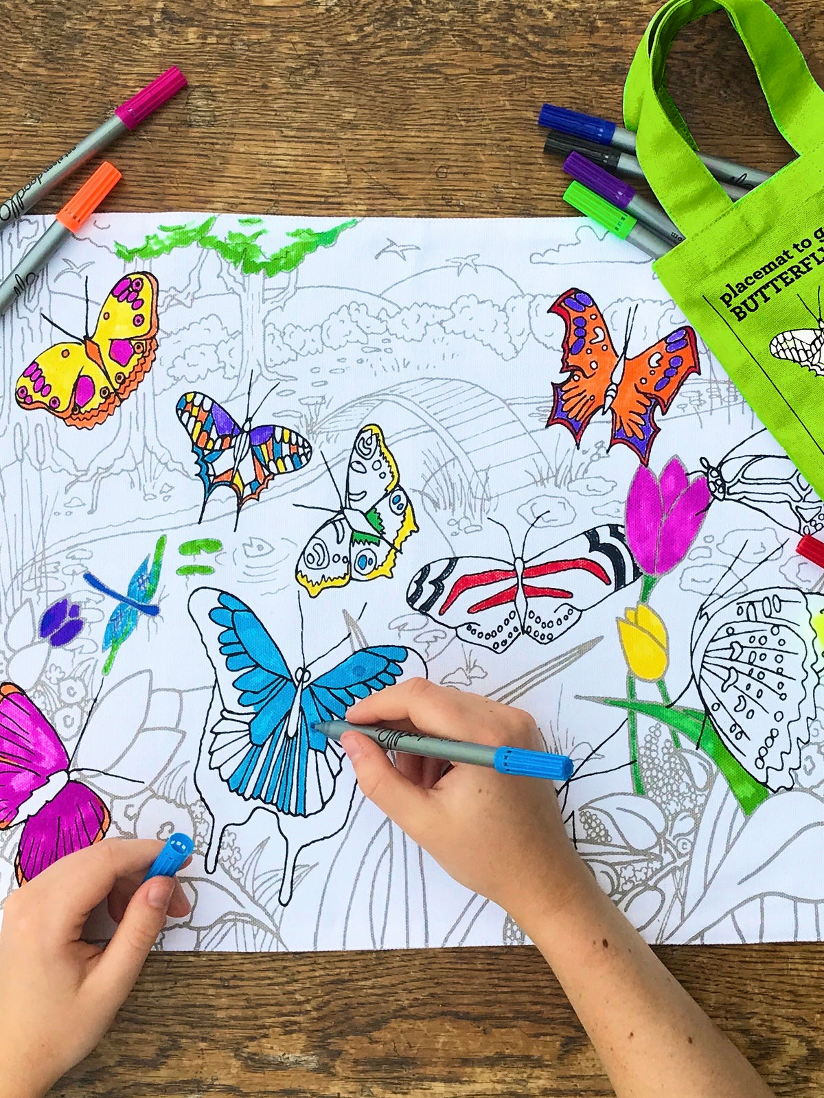 EatSleepDoodle Colour-In Placemat - Butterfly
