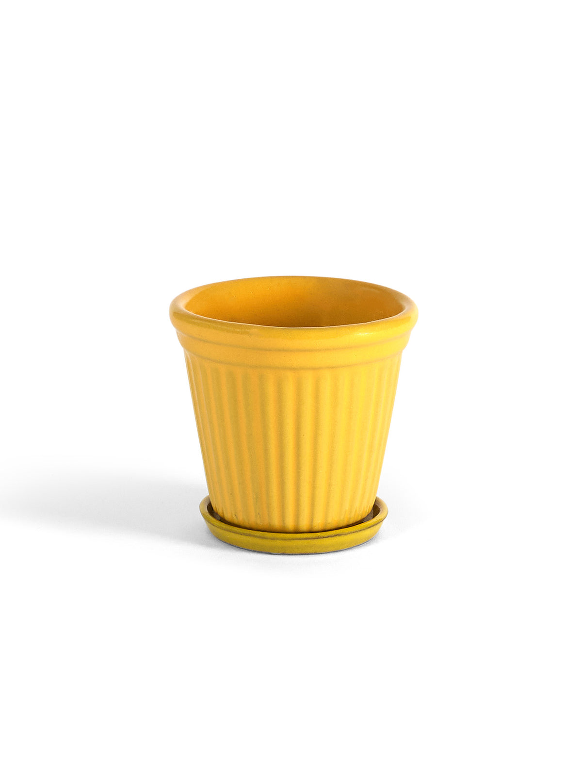 Sunshine Yellow Planter With Saucer