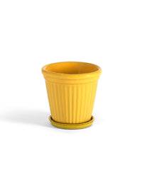Sunshine Yellow Planter With Saucer