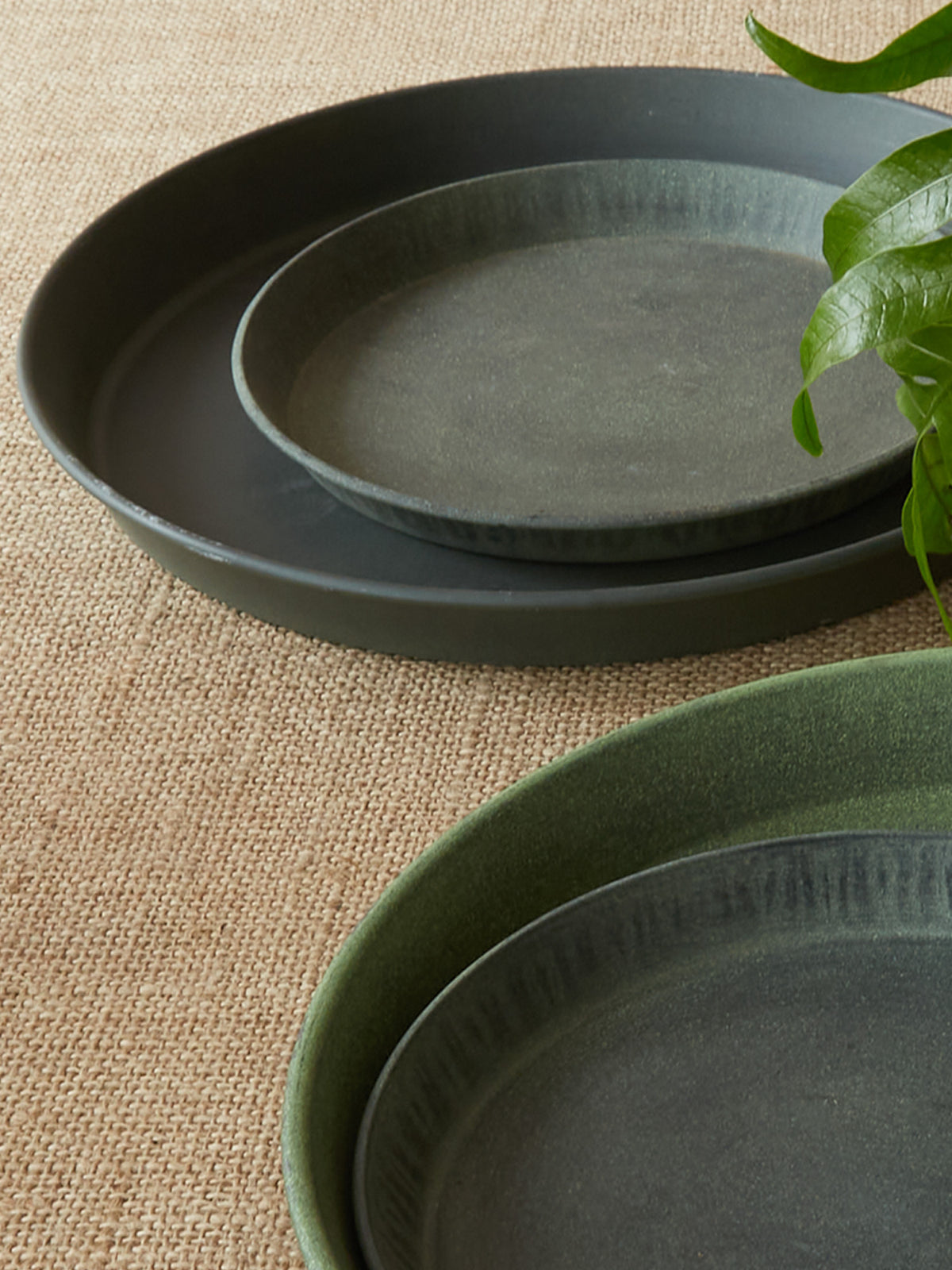 Dark Green Pot Saucer, Medium
