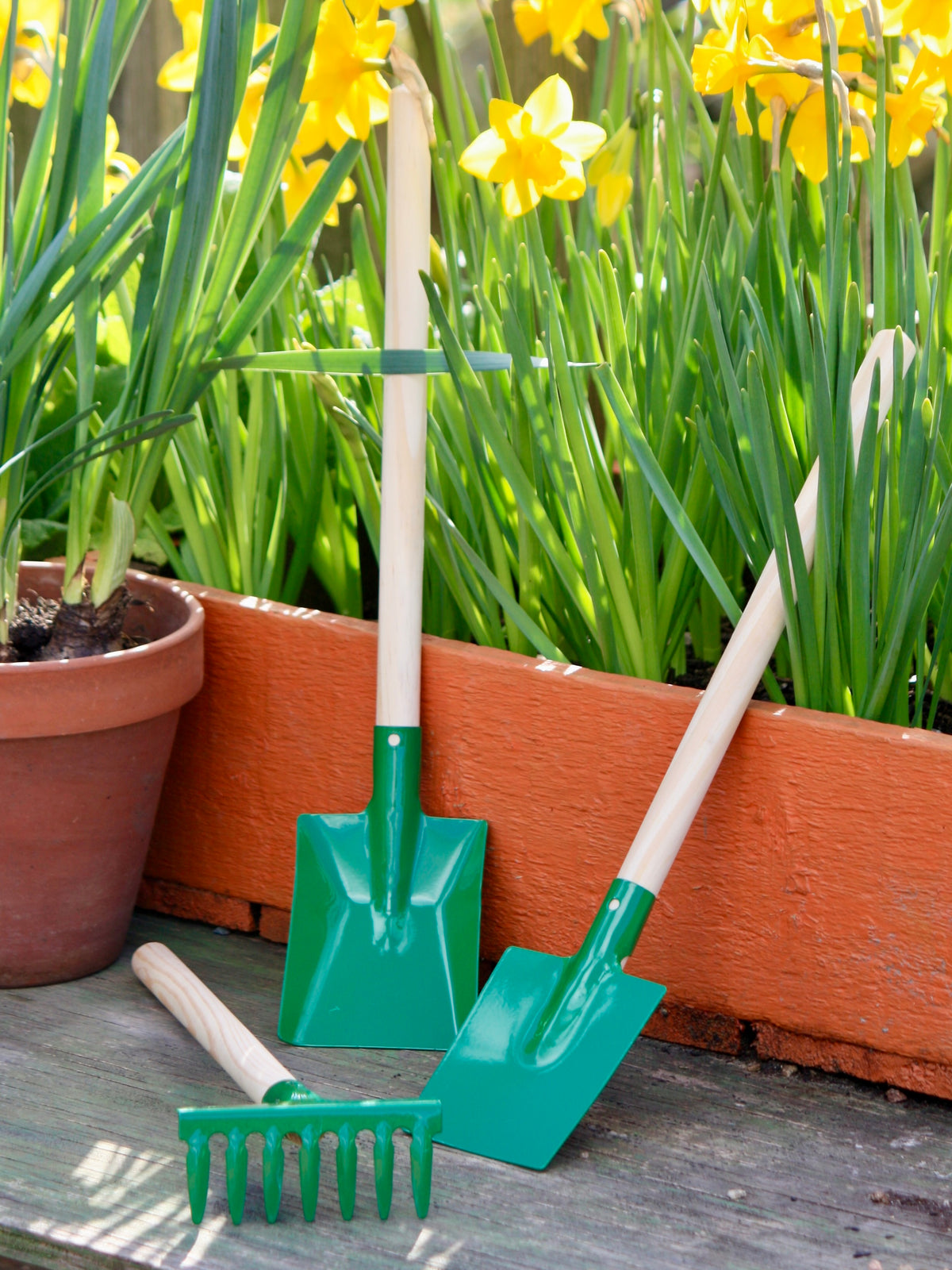 Redecker Children's Garden Tool Set, Green
