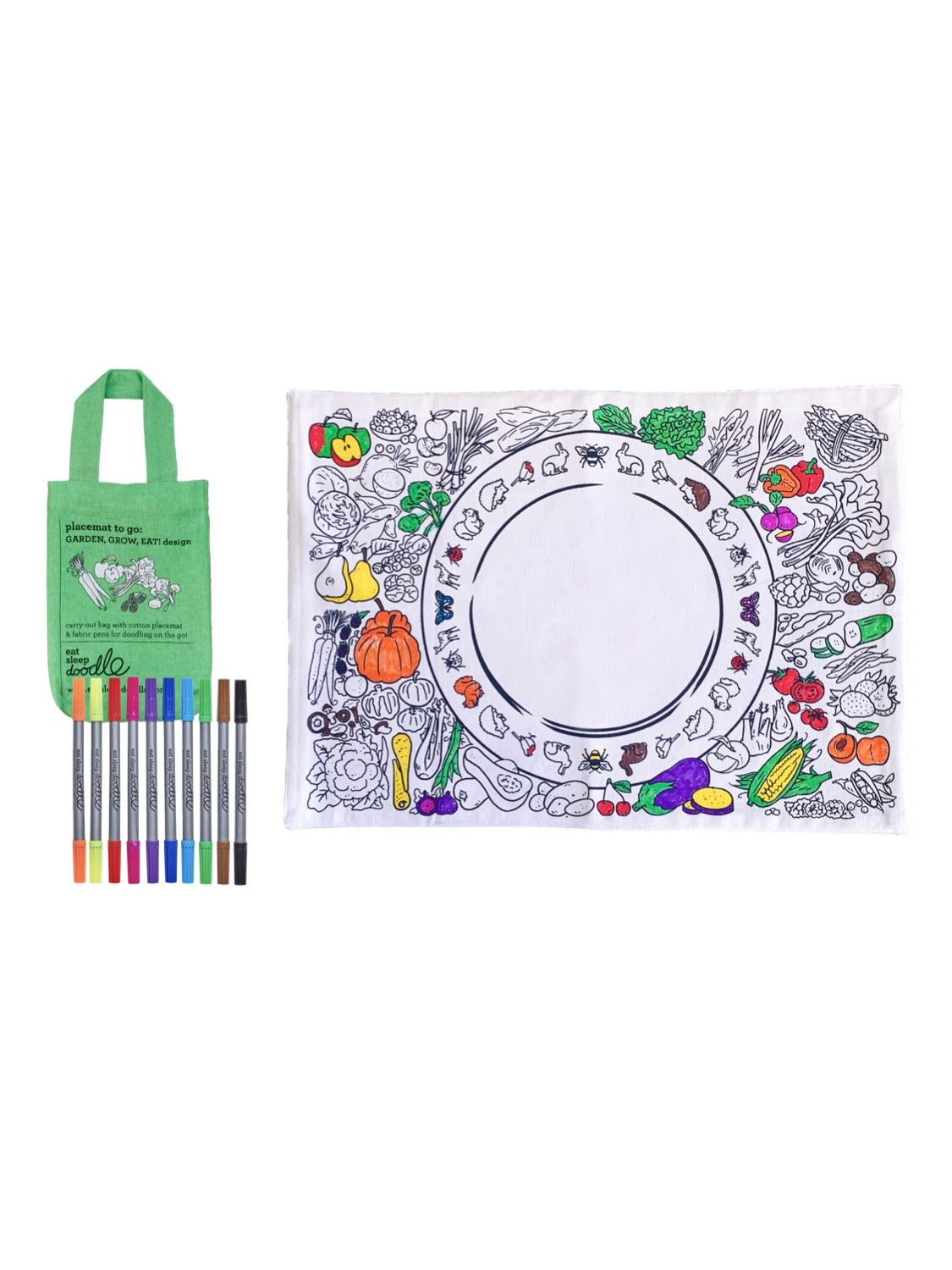 EatSleepDoodle Colour-In Placemat - Garden, Grow, Eat