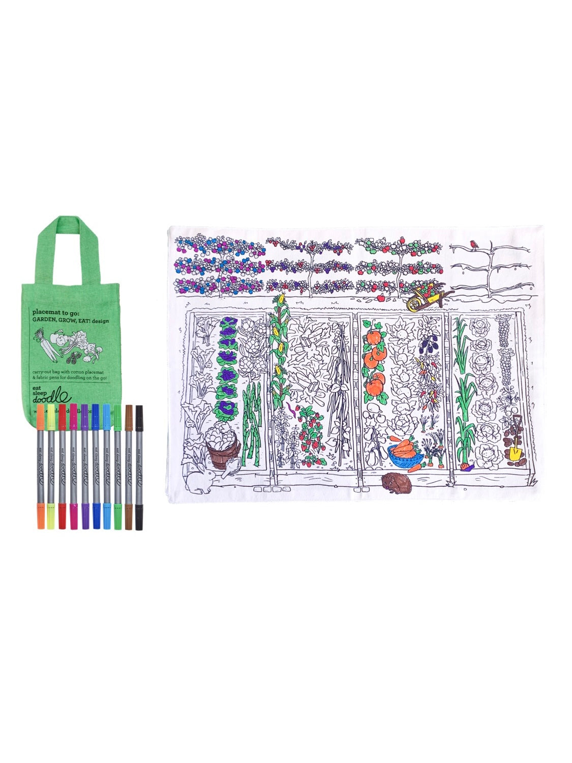 EatSleepDoodle Colour-In Placemat - Garden, Grow, Eat