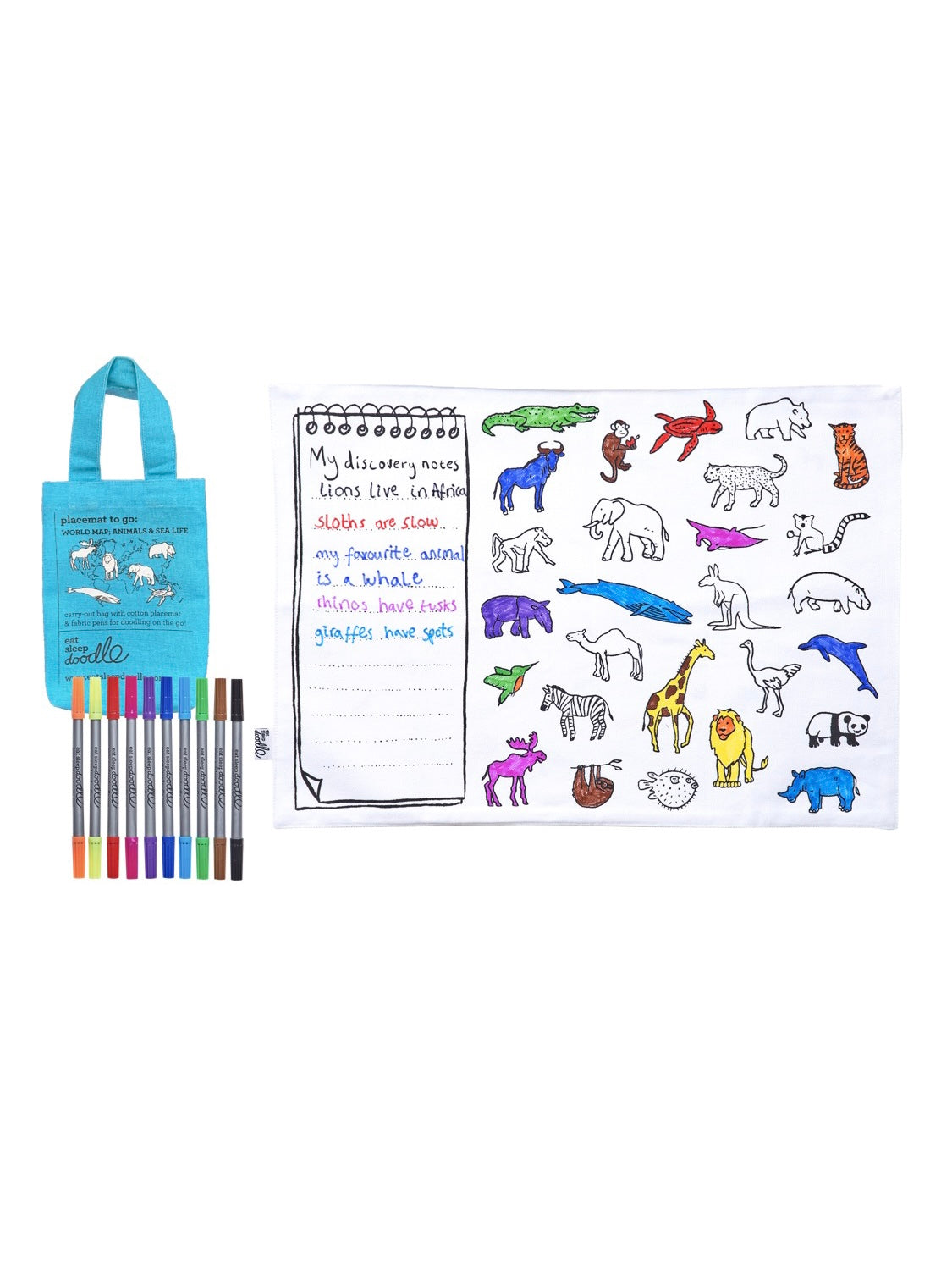 EatSleepDoodle Colour-in Placemat - World Map