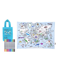 EatSleepDoodle Colour-in Placemat - World Map