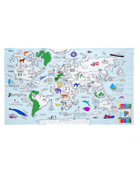 EatSleepDoodle Colour-In Tablecloth - World Map