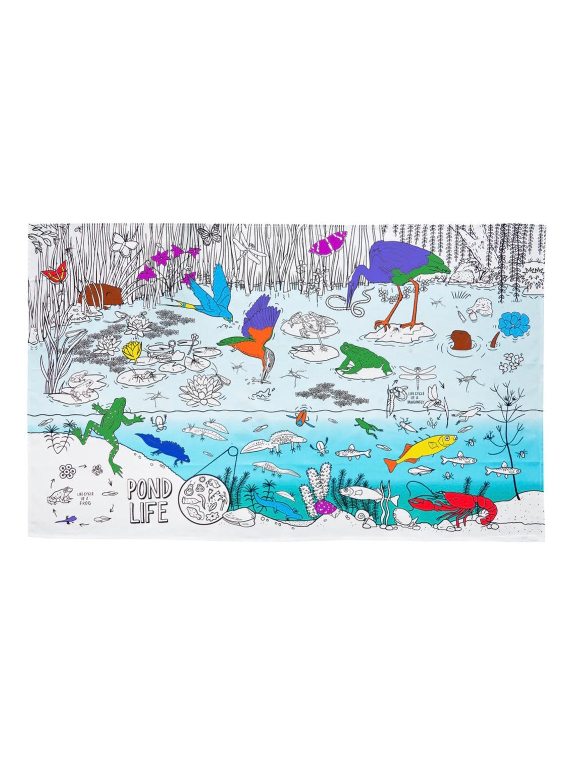 EatSleepDoodle Colour-In Tablecloth - Pond Life