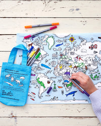 EatSleepDoodle Colour-in Placemat - World Map