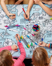 EatSleepDoodle Colour-In Tablecloth - World Map